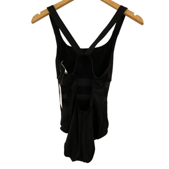 NEW NIKE BLACK ONE PIECE SWIMSUIT WITH MESH CUT OUTS SZ MEDIUM - Picture 4 of 5